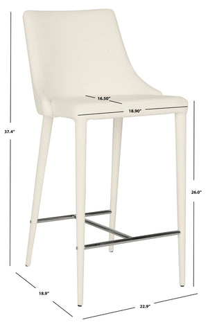 Safavieh SUMMERSET Counter Stools - Modern Minimalist Design for Stylish Kitchen and Bar Seating Solutions White FOX2017A-SET2