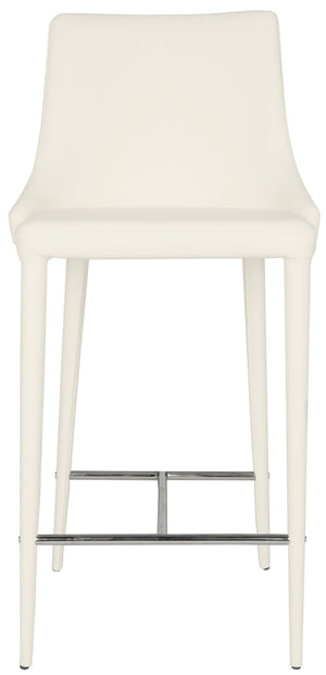 Safavieh SUMMERSET Counter Stools - Modern Minimalist Design for Stylish Kitchen and Bar Seating Solutions White FOX2017A-SET2