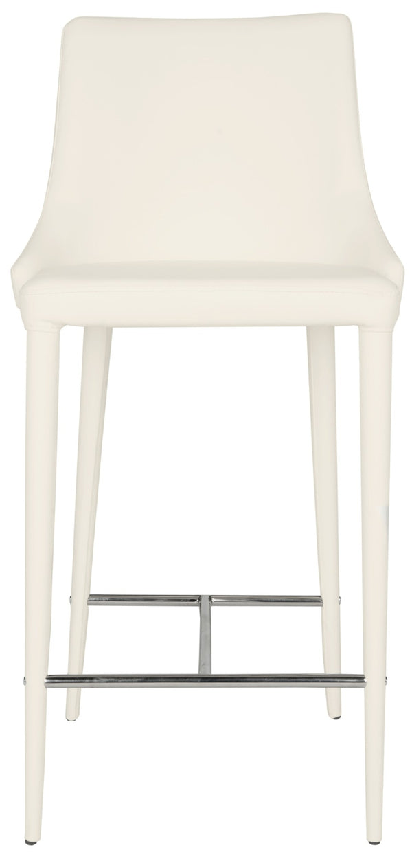 Safavieh SUMMERSET Counter Stools - Modern Minimalist Design for Stylish Kitchen and Bar Seating Solutions White FOX2017A-SET2