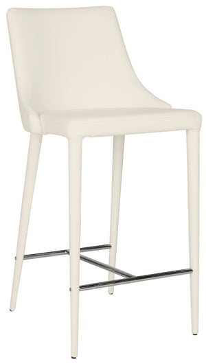 Safavieh SUMMERSET Counter Stools - Modern Minimalist Design for Stylish Kitchen and Bar Seating Solutions White FOX2017A-SET2