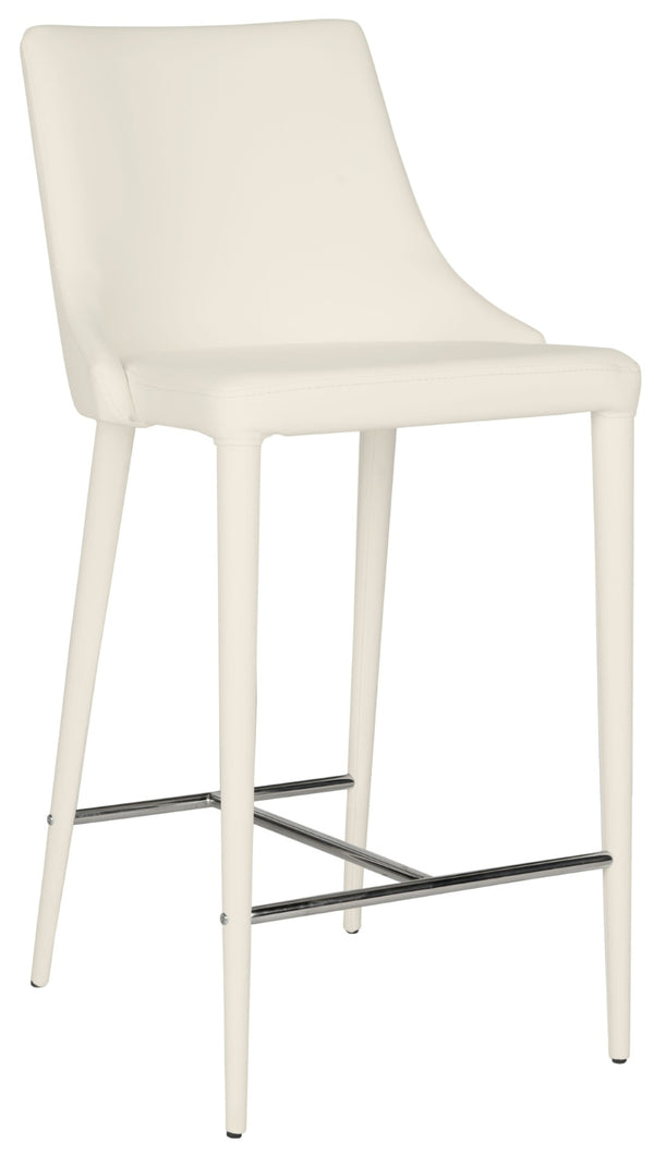 Safavieh SUMMERSET Counter Stools - Modern Minimalist Design for Stylish Kitchen and Bar Seating Solutions White FOX2017A-SET2