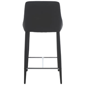 Safavieh SUMMERSET Counter Stools - Modern Minimalist Design for Stylish Kitchen and Bar Seating Solutions Black FOX2017B-SET2