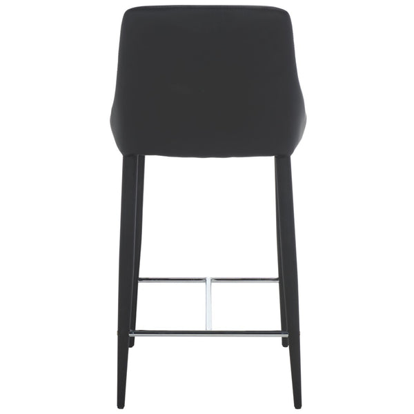 Safavieh SUMMERSET Counter Stools - Modern Minimalist Design for Stylish Kitchen and Bar Seating Solutions Black FOX2017B-SET2