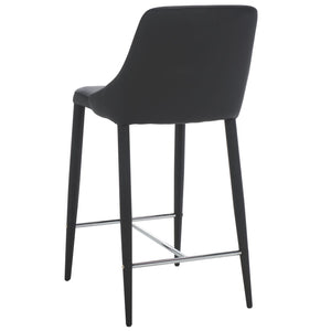 Safavieh SUMMERSET Counter Stools - Modern Minimalist Design for Stylish Kitchen and Bar Seating Solutions Black FOX2017B-SET2