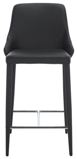 Safavieh SUMMERSET Counter Stools - Modern Minimalist Design for Stylish Kitchen and Bar Seating Solutions Black FOX2017B-SET2