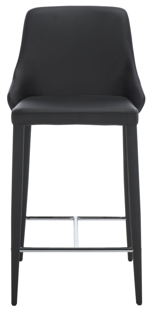 Safavieh SUMMERSET Counter Stools - Modern Minimalist Design for Stylish Kitchen and Bar Seating Solutions Black FOX2017B-SET2