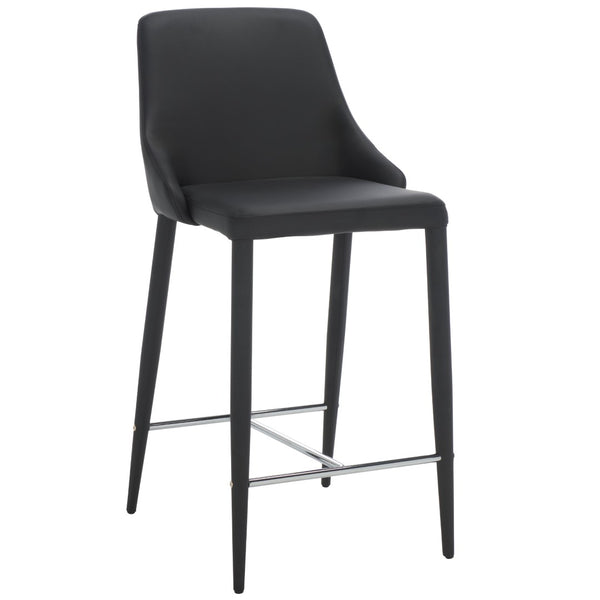 Safavieh SUMMERSET Counter Stools - Modern Minimalist Design for Stylish Kitchen and Bar Seating Solutions Black FOX2017B-SET2