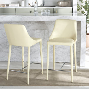 Safavieh SUMMERSET Counter Stools - Modern Minimalist Design for Stylish Kitchen and Bar Seating Solutions Butter Cream FOX2017C-SET2