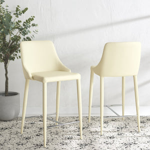 Safavieh SUMMERSET Counter Stools - Modern Minimalist Design for Stylish Kitchen and Bar Seating Solutions Butter Cream FOX2017C-SET2