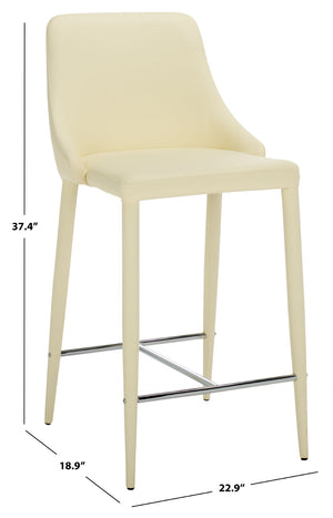 Safavieh SUMMERSET Counter Stools - Modern Minimalist Design for Stylish Kitchen and Bar Seating Solutions Butter Cream FOX2017C-SET2