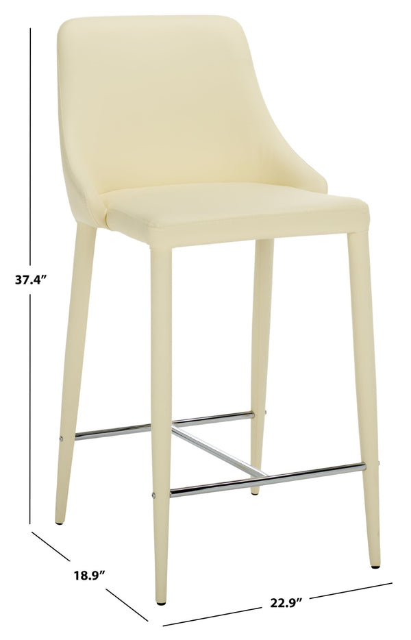 Safavieh SUMMERSET Counter Stools - Modern Minimalist Design for Stylish Kitchen and Bar Seating Solutions Butter Cream FOX2017C-SET2