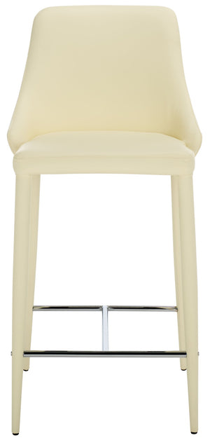 Safavieh SUMMERSET Counter Stools - Modern Minimalist Design for Stylish Kitchen and Bar Seating Solutions Butter Cream FOX2017C-SET2