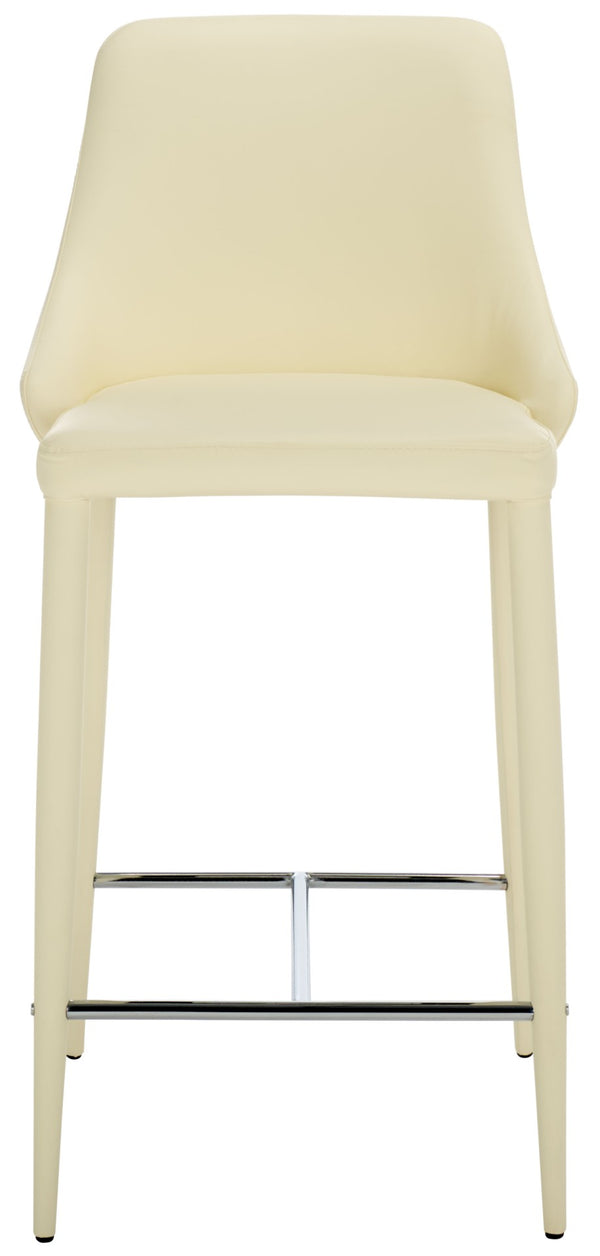 Safavieh SUMMERSET Counter Stools - Modern Minimalist Design for Stylish Kitchen and Bar Seating Solutions Butter Cream FOX2017C-SET2