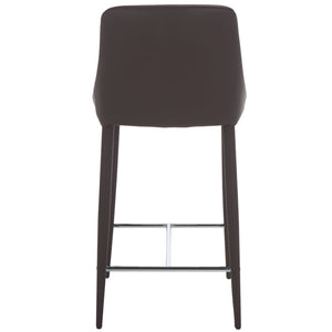 Safavieh SUMMERSET Counter Stools - Modern Minimalist Design for Stylish Kitchen and Bar Seating Solutions Brown FOX2017D-SET2
