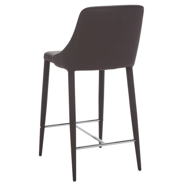 Safavieh SUMMERSET Counter Stools - Modern Minimalist Design for Stylish Kitchen and Bar Seating Solutions Brown FOX2017D-SET2