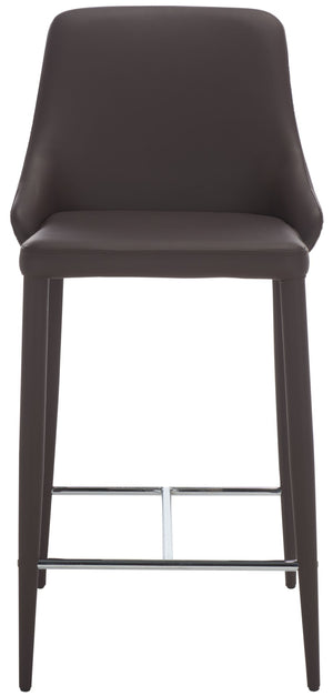 Safavieh SUMMERSET Counter Stools - Modern Minimalist Design for Stylish Kitchen and Bar Seating Solutions Brown FOX2017D-SET2