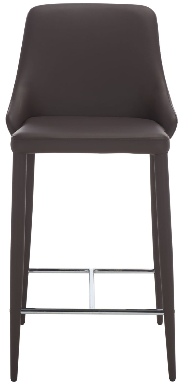 Safavieh SUMMERSET Counter Stools - Modern Minimalist Design for Stylish Kitchen and Bar Seating Solutions Brown FOX2017D-SET2