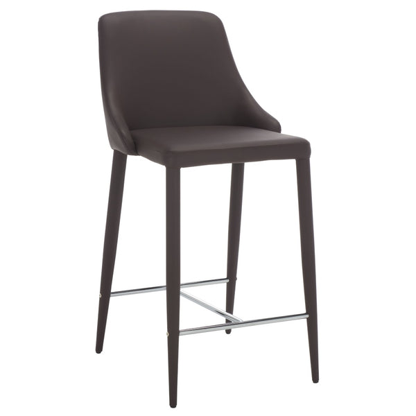 Safavieh SUMMERSET Counter Stools - Modern Minimalist Design for Stylish Kitchen and Bar Seating Solutions Brown FOX2017D-SET2