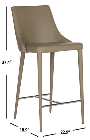 Safavieh SUMMERSET Counter Stools - Modern Minimalist Design for Stylish Kitchen and Bar Seating Solutions Taupe FOX2017E-SET2