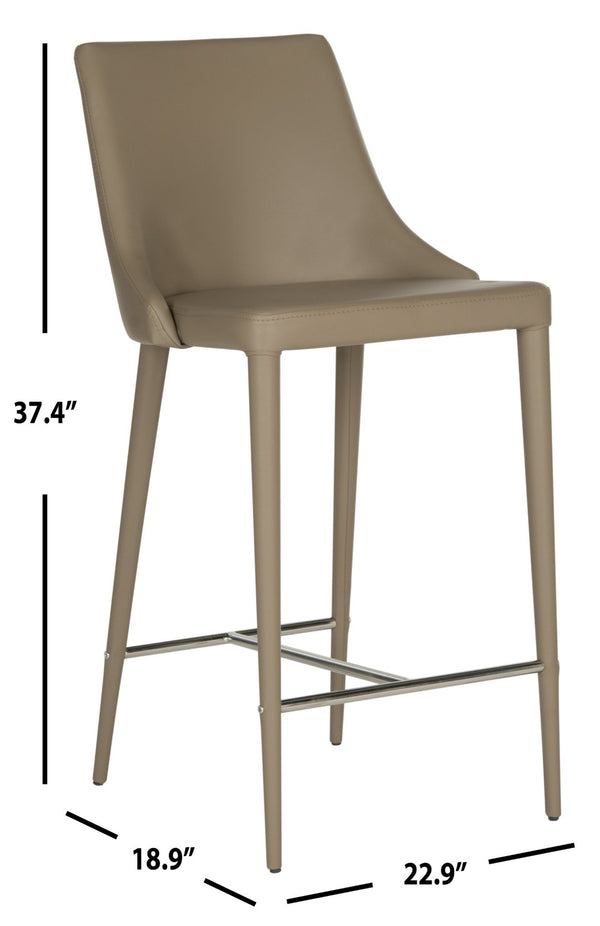 Safavieh SUMMERSET Counter Stools - Modern Minimalist Design for Stylish Kitchen and Bar Seating Solutions Taupe FOX2017E-SET2
