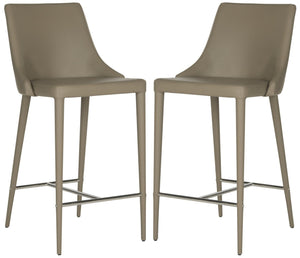 Safavieh SUMMERSET Counter Stools - Modern Minimalist Design for Stylish Kitchen and Bar Seating Solutions Taupe FOX2017E-SET2