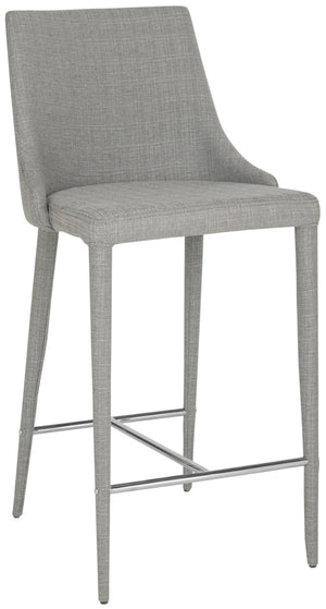 Safavieh SUMMERSET Grey Linen Counter Stools - Stylish, Ergonomic Design for Kitchen & Bar Comfort & Elegance FOX2017G-SET2