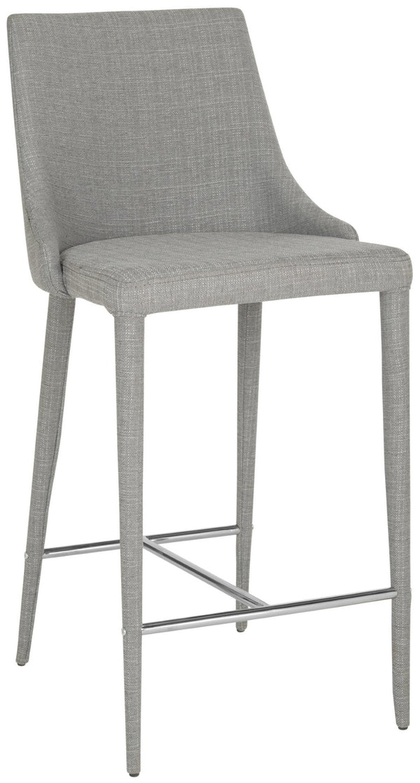 Safavieh SUMMERSET Grey Linen Counter Stools - Stylish, Ergonomic Design for Kitchen & Bar Comfort & Elegance FOX2017G-SET2