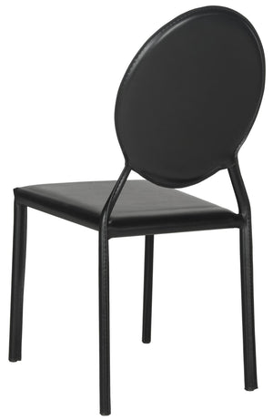 Safavieh WARNER Side Chairs - Contemporary Comfort with Durable Metal Frame for Modern Dining Spaces Black FOX2018B-SET2