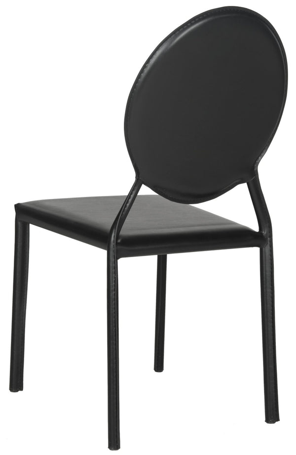 Safavieh WARNER Side Chairs - Contemporary Comfort with Durable Metal Frame for Modern Dining Spaces Black FOX2018B-SET2