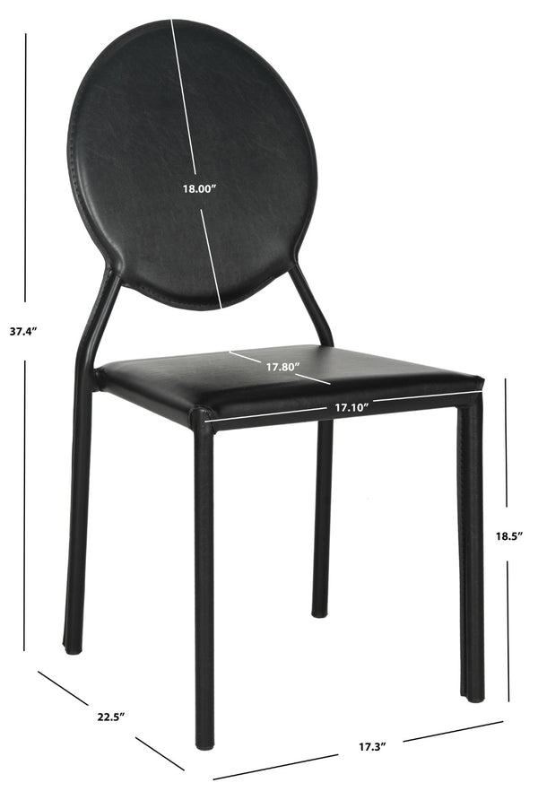 Safavieh WARNER Side Chairs - Contemporary Comfort with Durable Metal Frame for Modern Dining Spaces Black FOX2018B-SET2