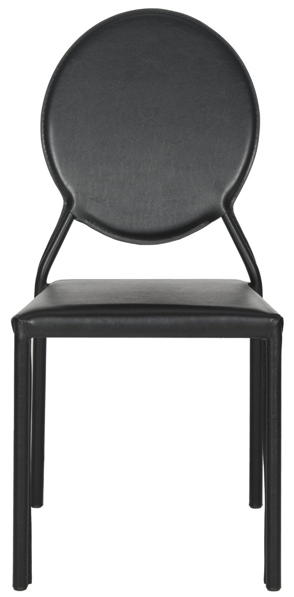 Safavieh WARNER Side Chairs - Contemporary Comfort with Durable Metal Frame for Modern Dining Spaces Black FOX2018B-SET2