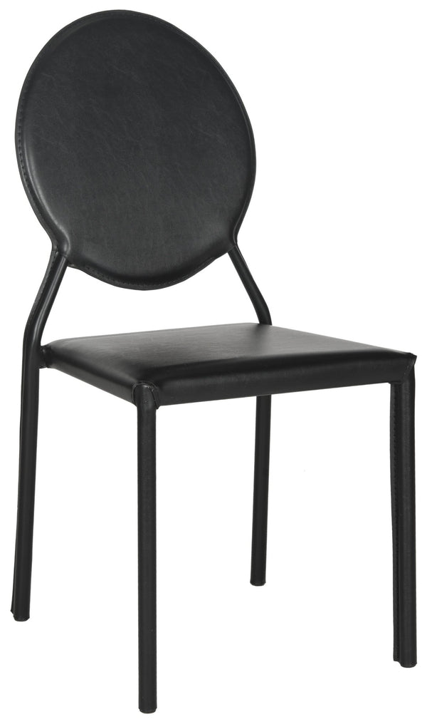 Safavieh WARNER Side Chairs - Contemporary Comfort with Durable Metal Frame for Modern Dining Spaces Black FOX2018B-SET2
