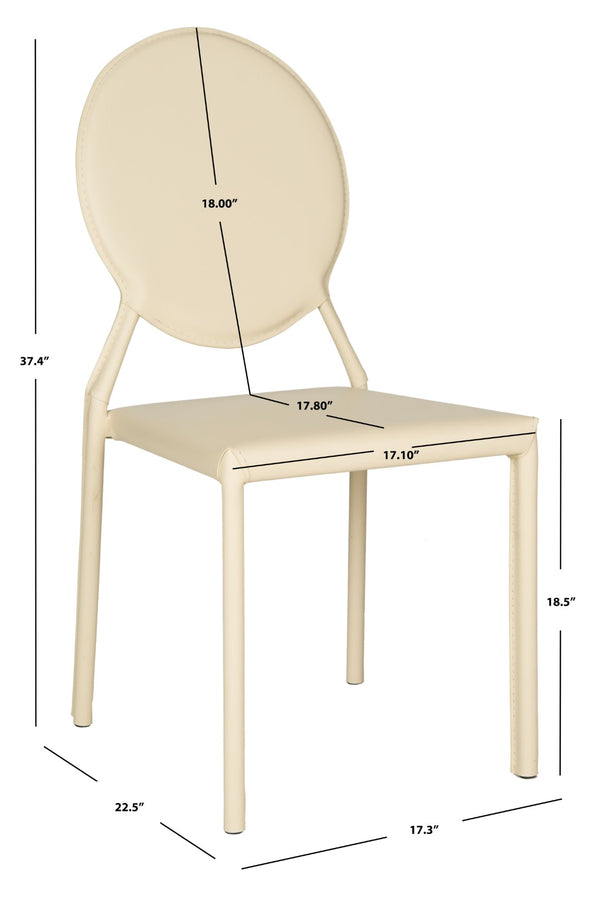 Safavieh WARNER Side Chairs - Contemporary Comfort with Durable Metal Frame for Modern Dining Spaces Butter Cream FOX2018C-SET2