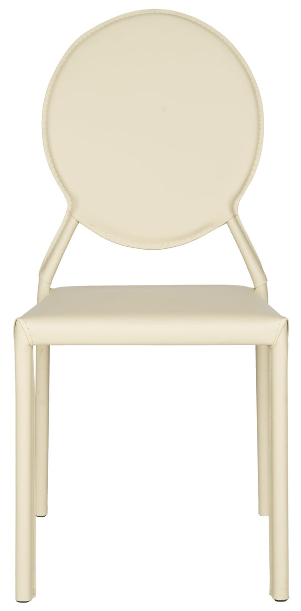 Safavieh WARNER Side Chairs - Contemporary Comfort with Durable Metal Frame for Modern Dining Spaces Butter Cream FOX2018C-SET2