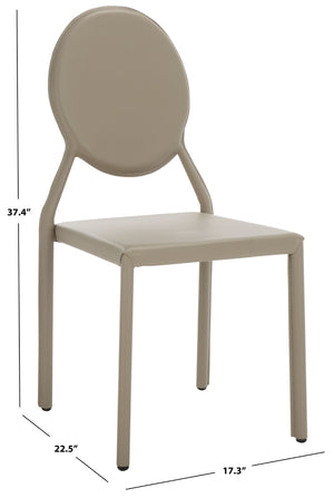 Safavieh WARNER Side Chairs - Contemporary Comfort with Durable Metal Frame for Modern Dining Spaces Grey FOX2018H-SET2