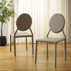 Safavieh WARNER Side Chairs - Contemporary Comfort with Durable Metal Frame for Modern Dining Spaces Grey FOX2018H-SET2