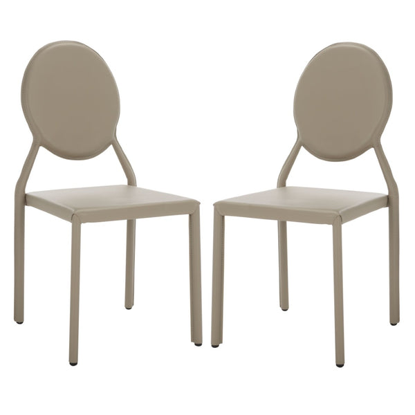 Safavieh WARNER Side Chairs - Contemporary Comfort with Durable Metal Frame for Modern Dining Spaces Grey FOX2018H-SET2