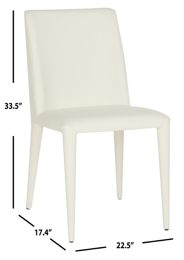 Safavieh GARRETSON Side Chairs - Modern Dining Seating with Sturdy Frame & Sleek Design for Any Space White FOX2019A-SET2