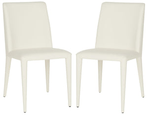 Safavieh GARRETSON Side Chairs - Modern Dining Seating with Sturdy Frame & Sleek Design for Any Space White FOX2019A-SET2