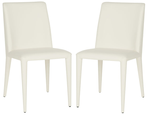 Safavieh GARRETSON Side Chairs - Modern Dining Seating with Sturdy Frame & Sleek Design for Any Space White FOX2019A-SET2