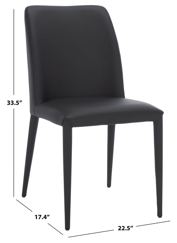 Safavieh GARRETSON Side Chairs - Modern Dining Seating with Sturdy Frame & Sleek Design for Any Space Black FOX2019B-SET2