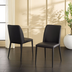 Safavieh GARRETSON Side Chairs - Modern Dining Seating with Sturdy Frame & Sleek Design for Any Space Black FOX2019B-SET2