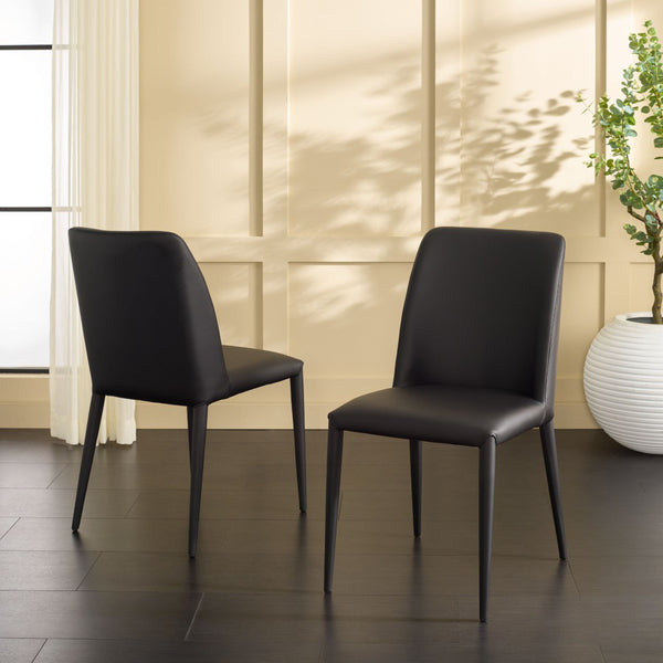 Safavieh GARRETSON Side Chairs - Modern Dining Seating with Sturdy Frame & Sleek Design for Any Space Black FOX2019B-SET2