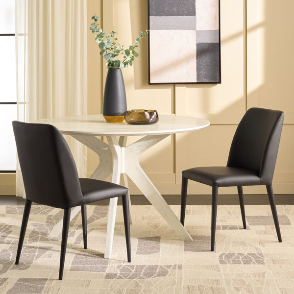 Safavieh GARRETSON Side Chairs - Modern Dining Seating with Sturdy Frame & Sleek Design for Any Space Black FOX2019B-SET2