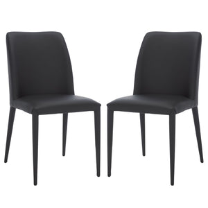Safavieh GARRETSON Side Chairs - Modern Dining Seating with Sturdy Frame & Sleek Design for Any Space Black FOX2019B-SET2
