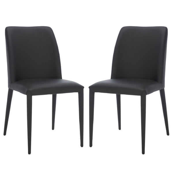 Safavieh GARRETSON Side Chairs - Modern Dining Seating with Sturdy Frame & Sleek Design for Any Space Black FOX2019B-SET2