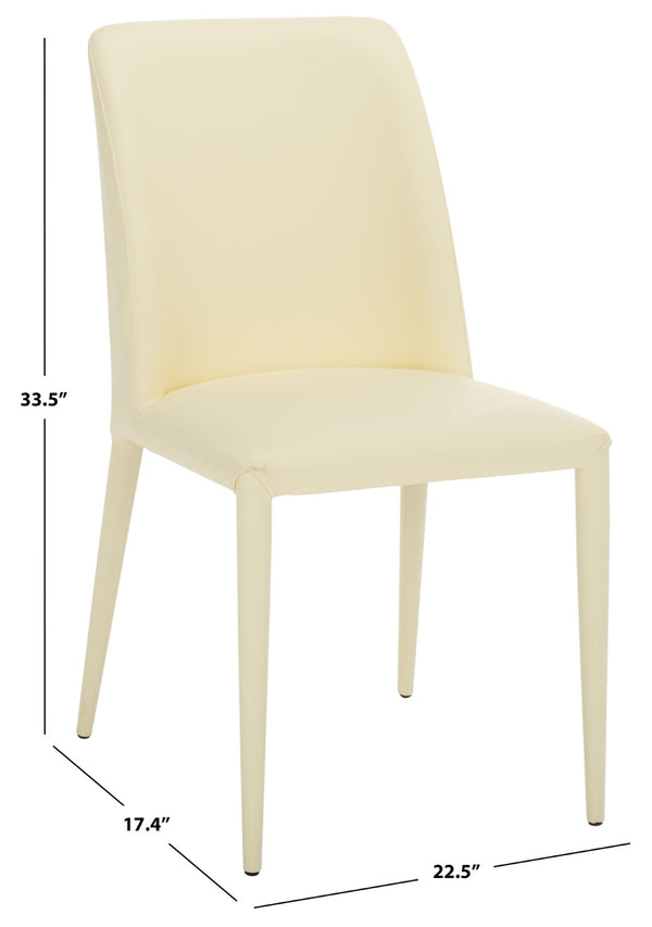 Safavieh GARRETSON Side Chairs - Modern Dining Seating with Sturdy Frame & Sleek Design for Any Space Butter Cream FOX2019C-SET2