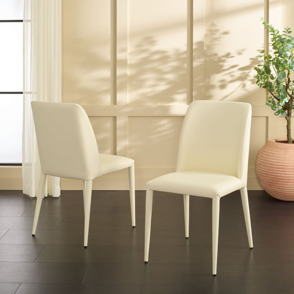 Safavieh GARRETSON Side Chairs - Modern Dining Seating with Sturdy Frame & Sleek Design for Any Space Butter Cream FOX2019C-SET2