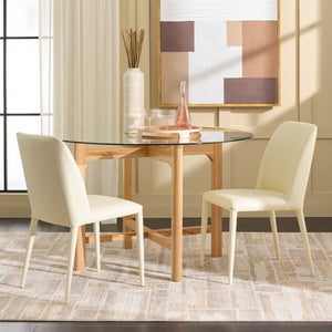 Safavieh GARRETSON Side Chairs - Modern Dining Seating with Sturdy Frame & Sleek Design for Any Space Butter Cream FOX2019C-SET2