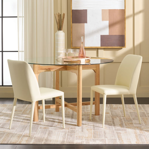 Safavieh GARRETSON Side Chairs - Modern Dining Seating with Sturdy Frame & Sleek Design for Any Space Butter Cream FOX2019C-SET2